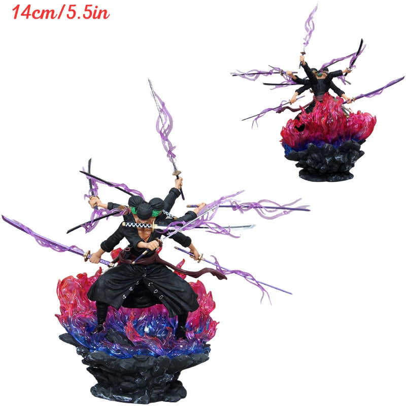 Figurka One Piece — atak Zoro „Ashura” (fioletowe efekty)