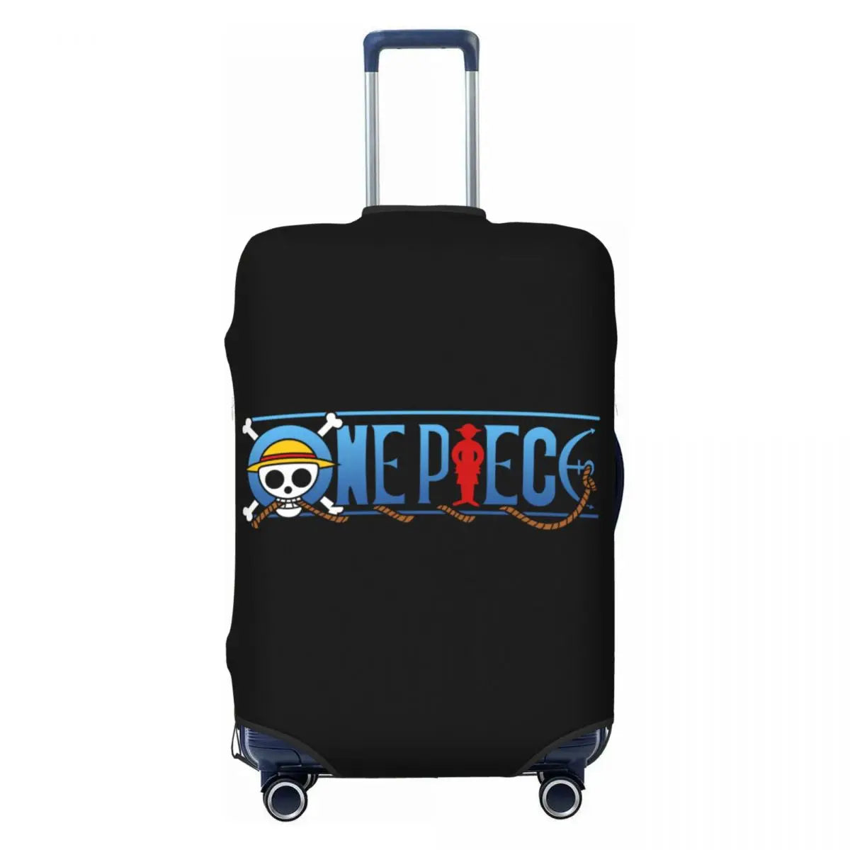 Pokrowiec na walizkę One Piece – Oficjalne logo typograficzne (czarne tło)