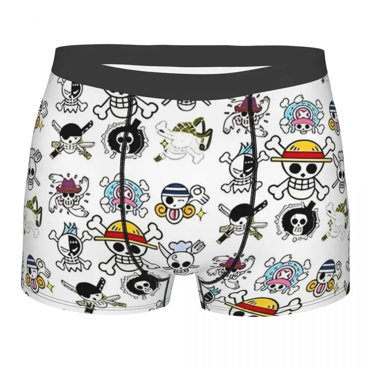 Bokserki One Piece – wzór doodle załogi Mugiwara