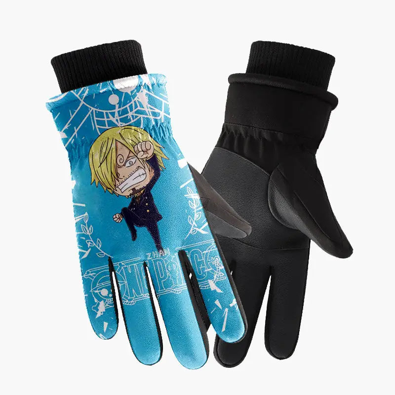 Rękawiczki One Piece – Sanji, niebieska ilustracja