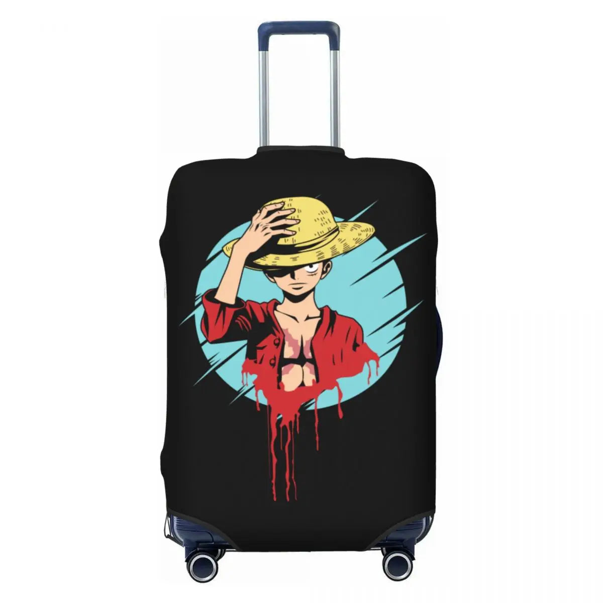 Pokrowiec na walizkę One Piece – Luffy nad morzem (niebieskie koło)