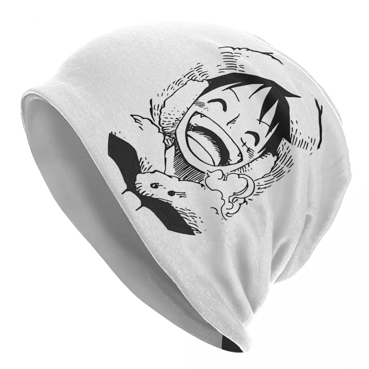 Czapka One Piece - Luffy Śmiech Szkic Biała