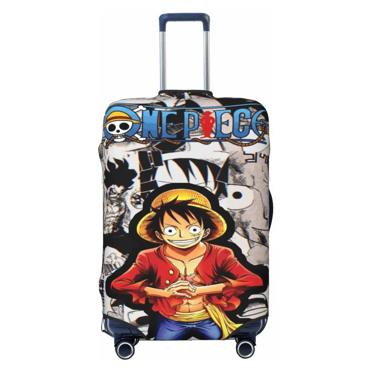 Pokrowiec na walizkę One Piece – kolaż scen z mangi i Luffy’ego