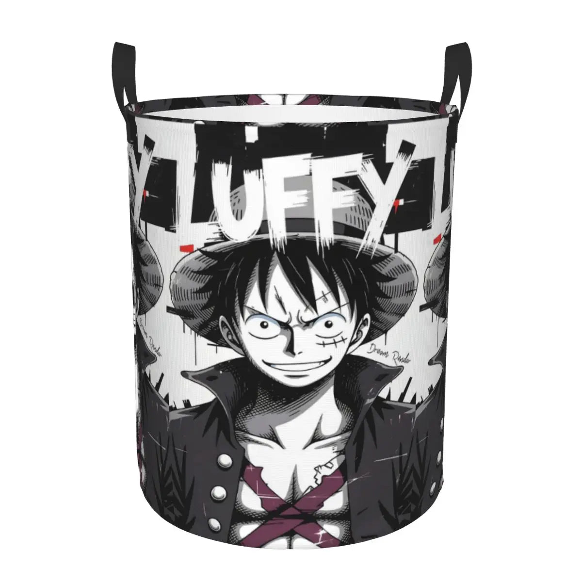 Kosz do przechowywania One Piece – czarno-biały portret Monkey D. Luffy’ego