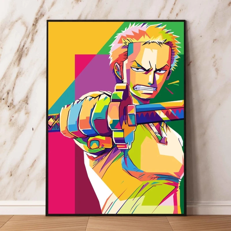 Obraz One Piece Pop Art – Roronoa Zoro w walce