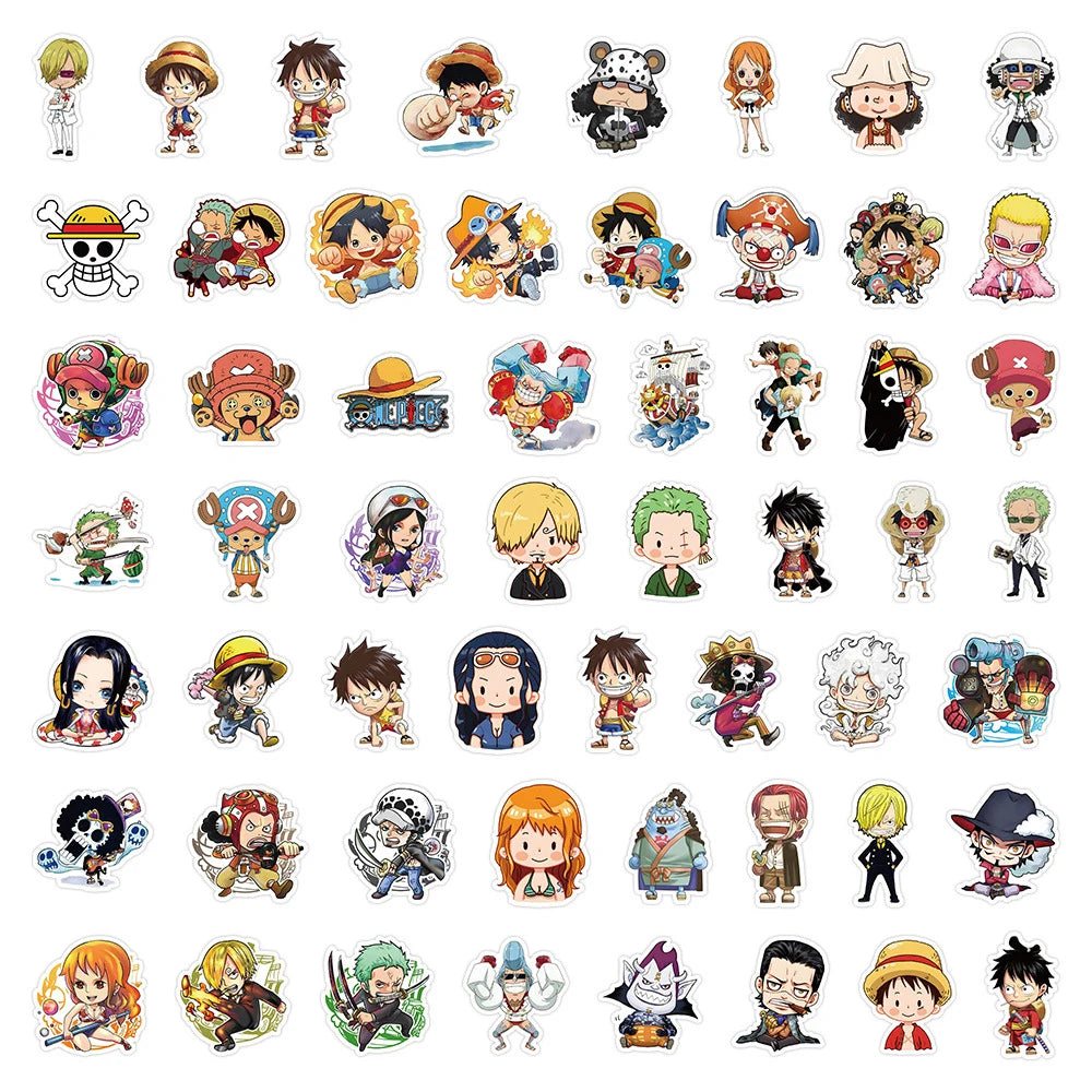 Zestaw naklejek One Piece – wzory kawaii i chibi (różne postacie)