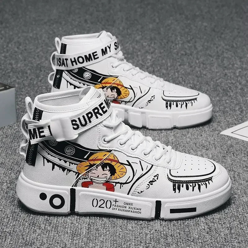 Trampki One Piece - Białe streetwearowe Luffy