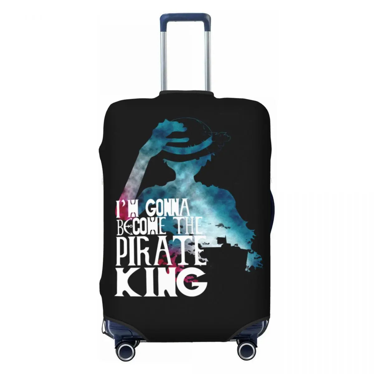 Pokrowiec na walizkę One Piece – sylwetka Luffy’ego, Króla Piratów (czarna)