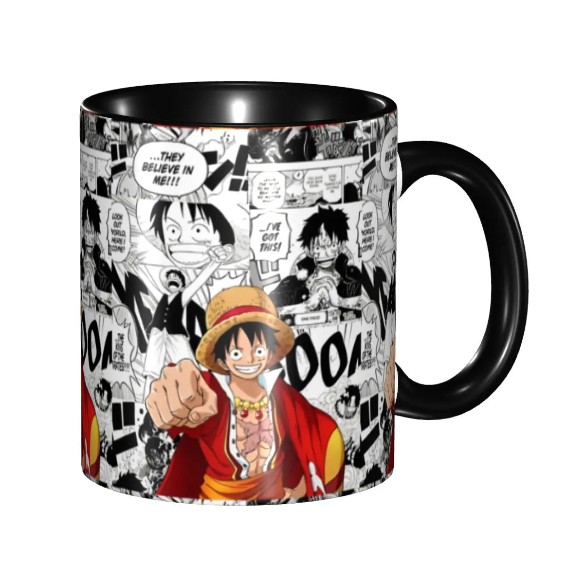 Kubek One Piece – Czarno-biały kolaż mangi