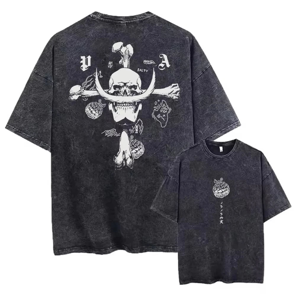 Vintage’owy T-shirt One Piece – Białobrody Edward Newgate (krój oversize)
