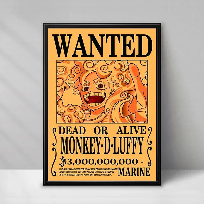Plakat One Piece Wanted – Monkey D. Luffy (Klasyczny vintage)