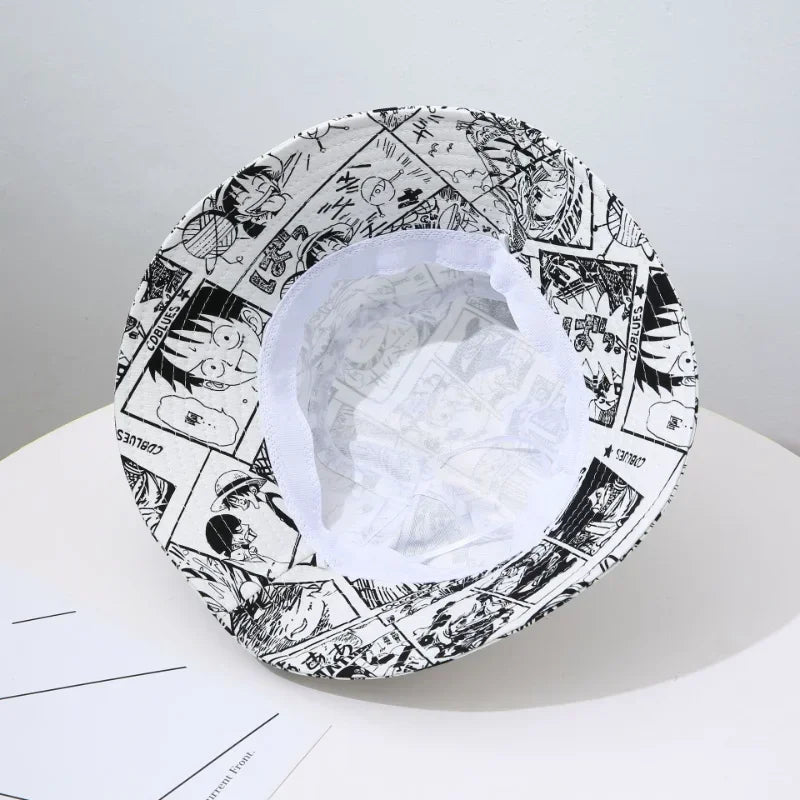 Kapelusz bucket One Piece – Manga czarno-biała