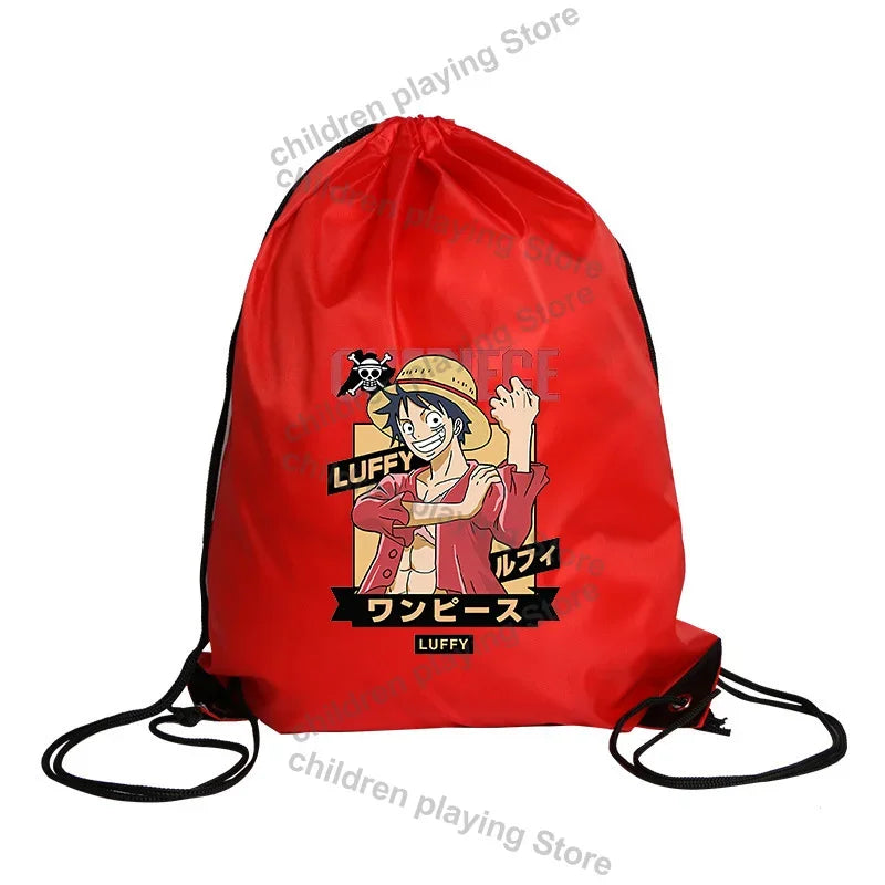 Worek ze sznurkiem One Piece – Monkey D. Luffy Klasyczny czerwony plakat „Wanted”