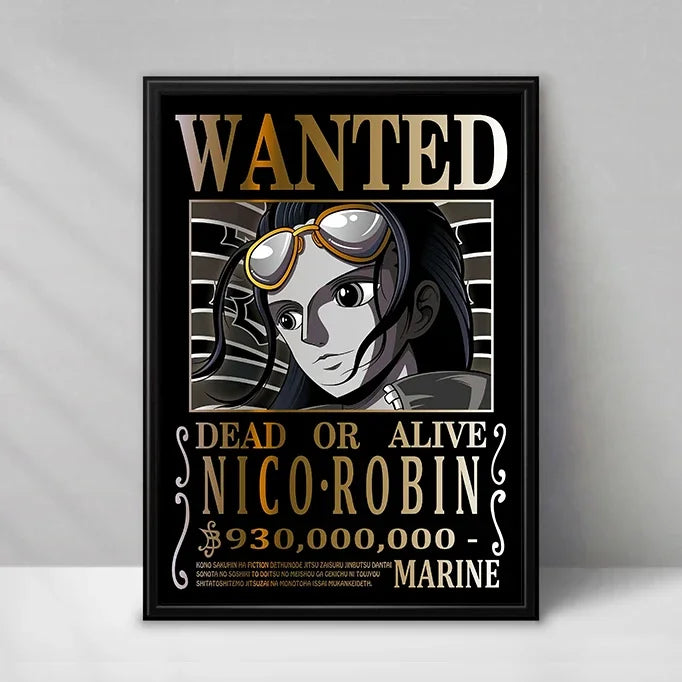 Plakat One Piece Wanted – Nico Robin (Styl vintage)