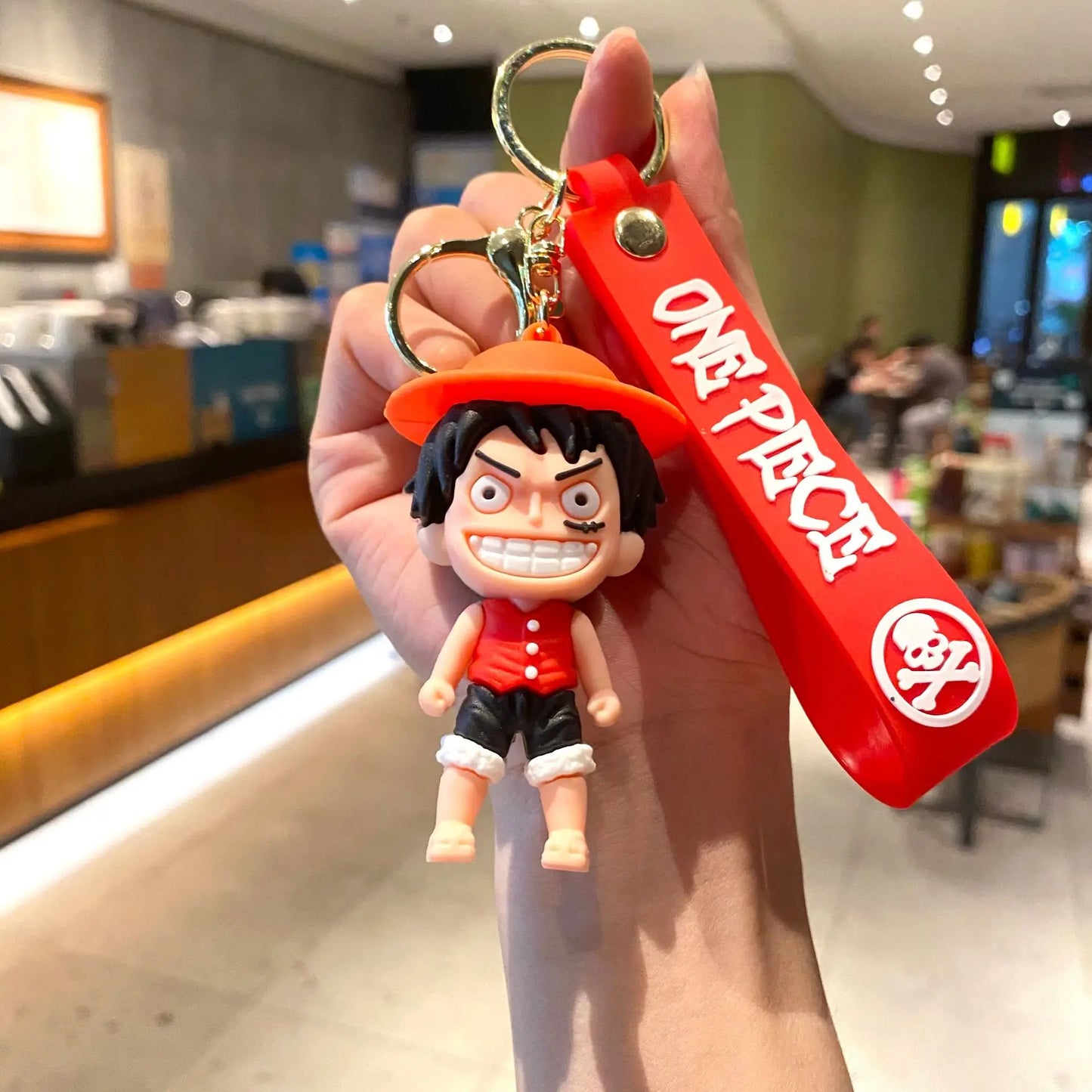 Brelok kreskówkowy One Piece – Luffy na czerwonym tle
