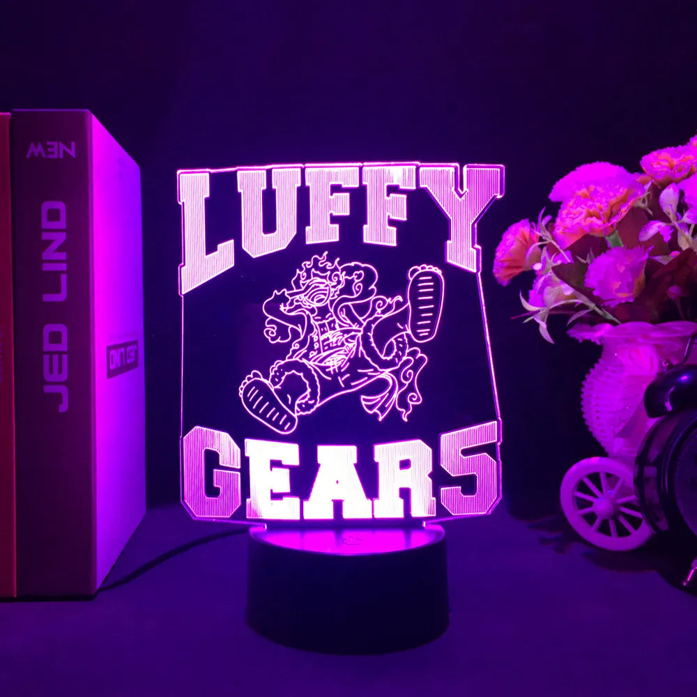Lampka nocna LED One Piece – przemiana Luffy’ego Gear 5 (fioletowa)