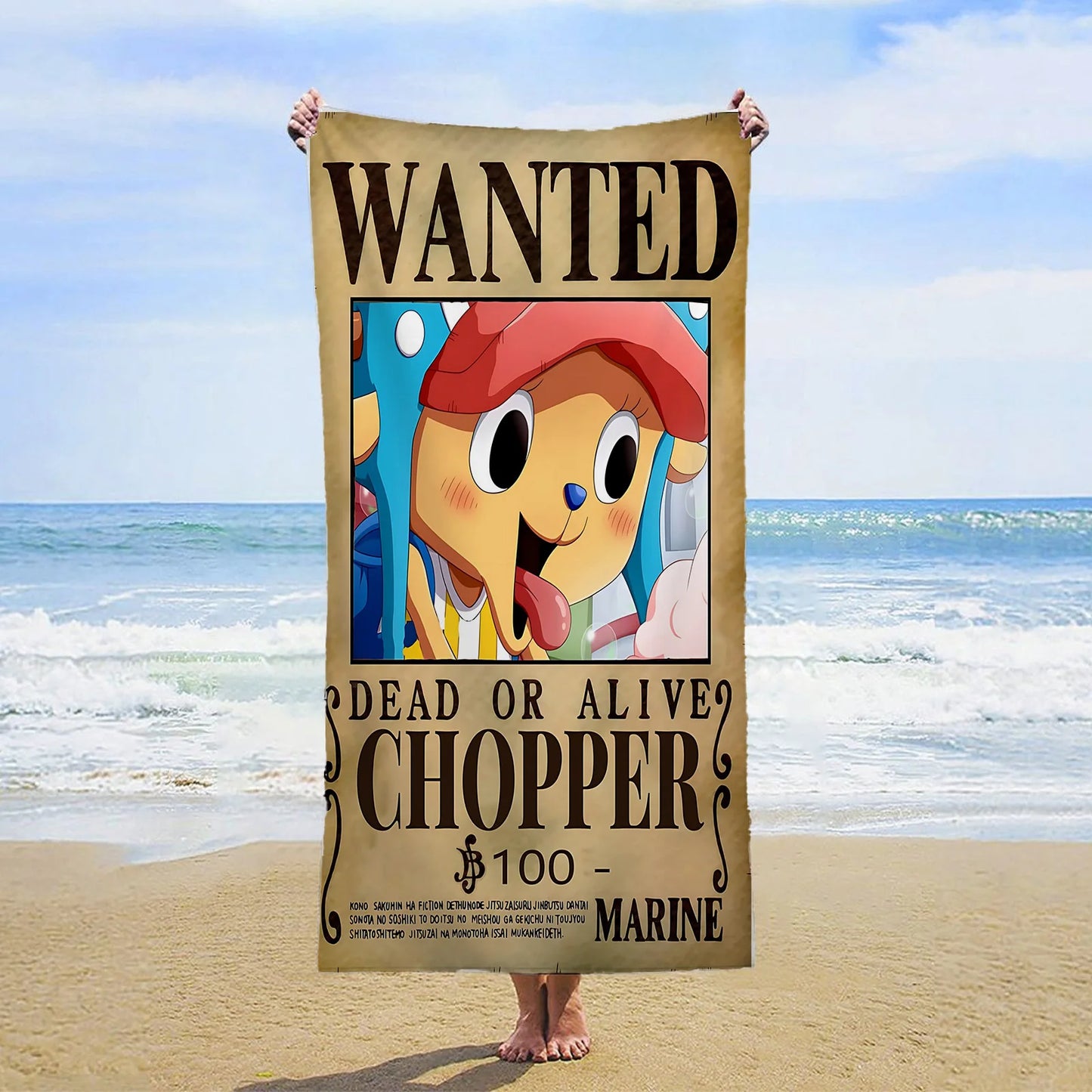 Ręcznik plażowy One Piece – Wanted Chopper (Nowy Świat)
