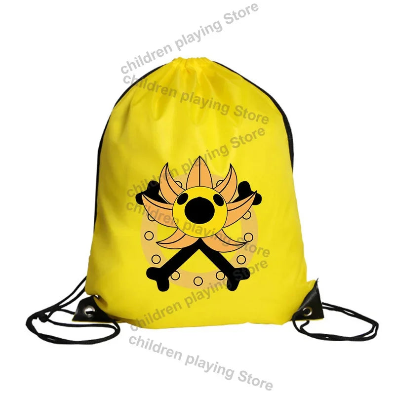 Worek ze sznurkiem One Piece – Żółty emblemat piratów Słomkowego Kapelusza z czaszką