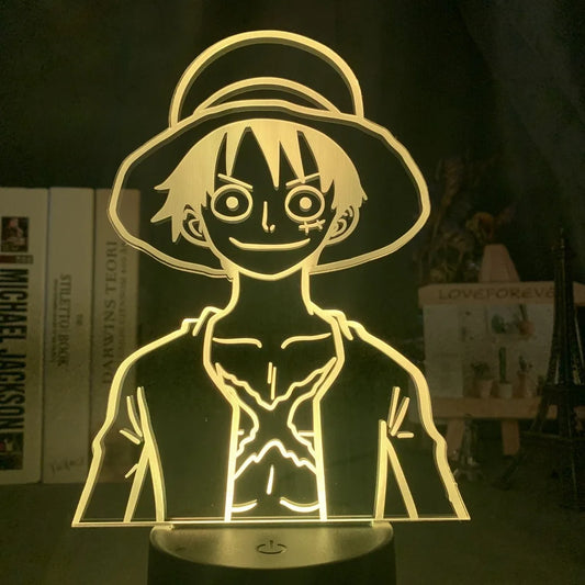 Lampka nocna LED One Piece – portret Monkey D. Luffy’ego (żółta)