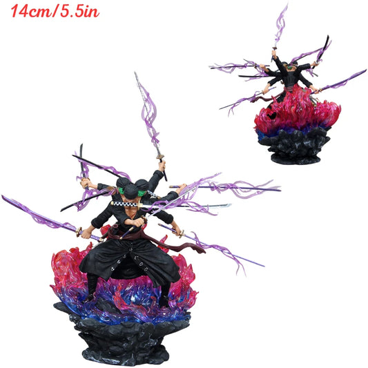 Figurka One Piece — atak Zoro „Ashura” (fioletowe efekty)