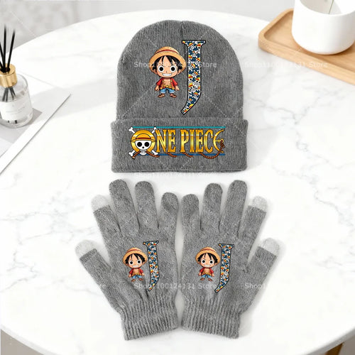 Zimowy zestaw czapki i rękawiczek One Piece – Luffy Chibi