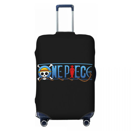Pokrowiec na walizkę One Piece – Oficjalne logo typograficzne (czarne tło)
