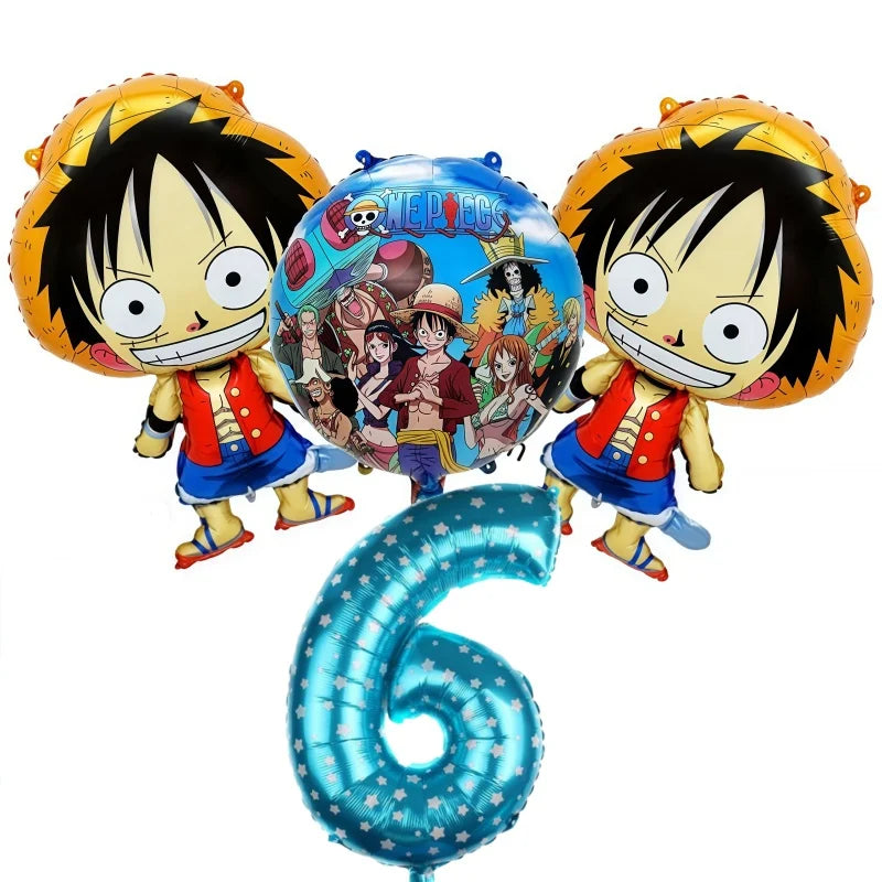 Zestaw balonów One Piece – dekoracja na 6. urodziny (Luffy i Zoro)