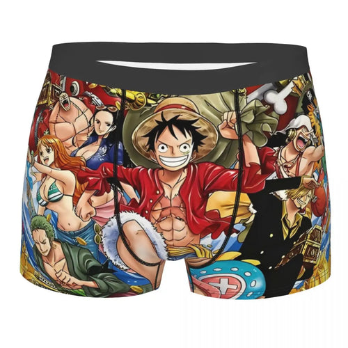 Bokserki One Piece – załoga Mugiwara w panoramicznym stylu