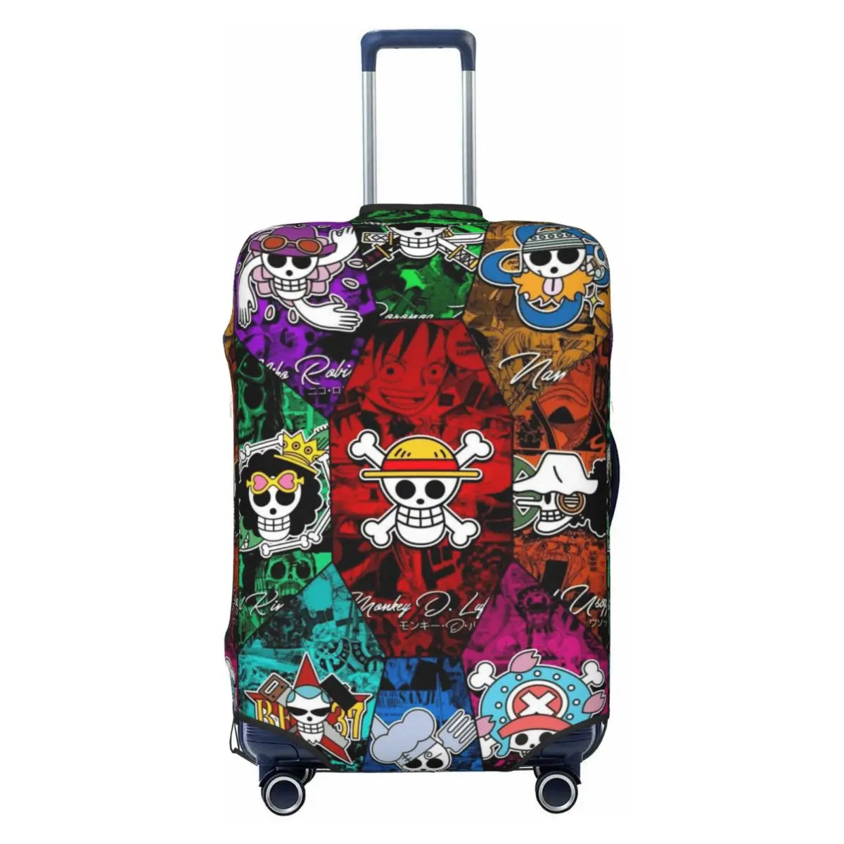 Pokrowiec na walizkę One Piece – wzór z postaciami chibi na całej powierzchni
