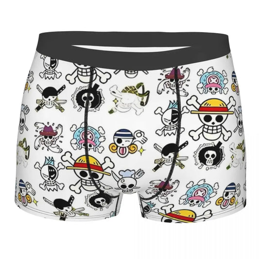 Bokserki One Piece – wzór doodle załogi Mugiwara