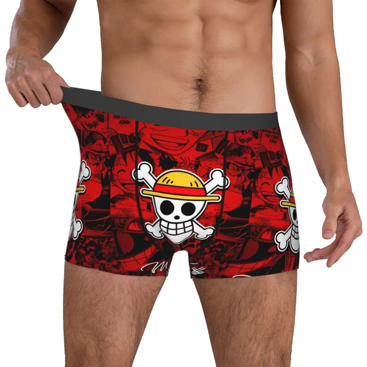 Bokserki – czerwony Jolly Roger