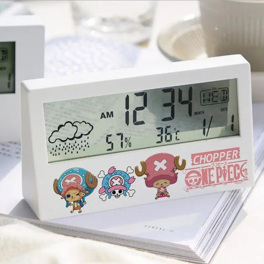 Cyfrowy budzik One Piece – załoga Słomkowego Kapelusza (biały)