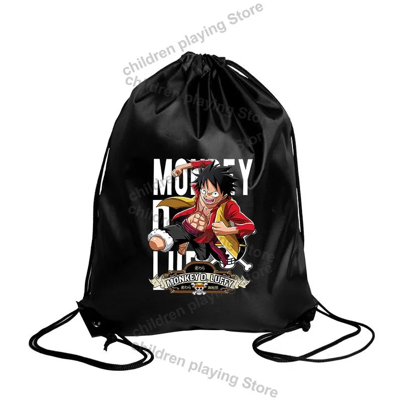 Worek ze sznurkiem One Piece – Monkey D. Luffy Czarny plakat „Wanted”