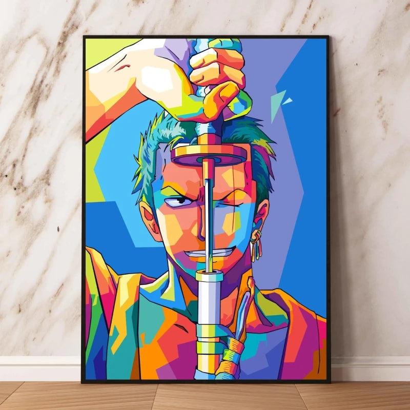 Obraz pop-art One Piece – Roronoa Zoro (Kolorowy portret)