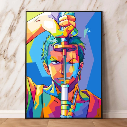 Obraz pop-art One Piece – Roronoa Zoro (Kolorowy portret)