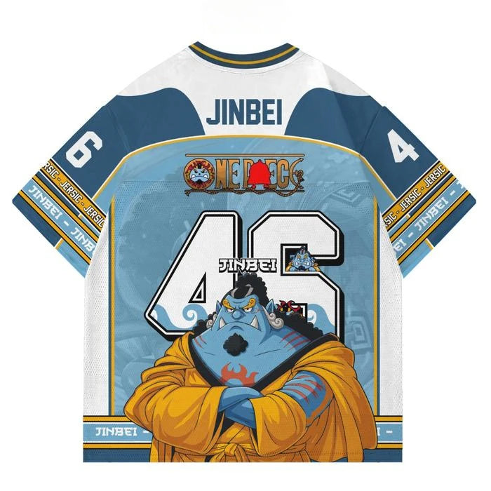Koszulka sportowa One Piece Jinbe – niebieska koszulka sportowa
