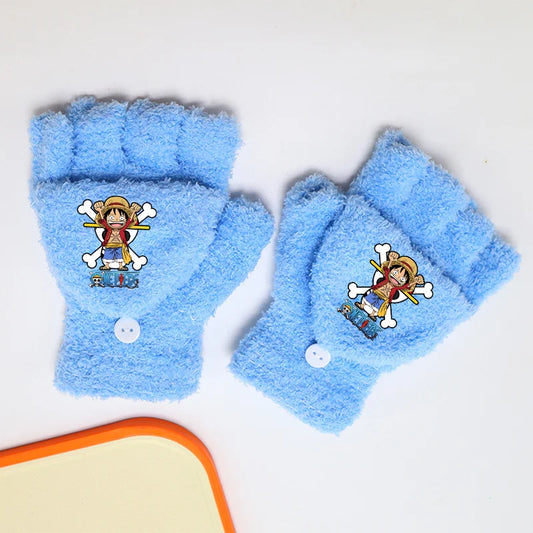 Rękawiczki One Piece – Luffy Niebieska ilustracja