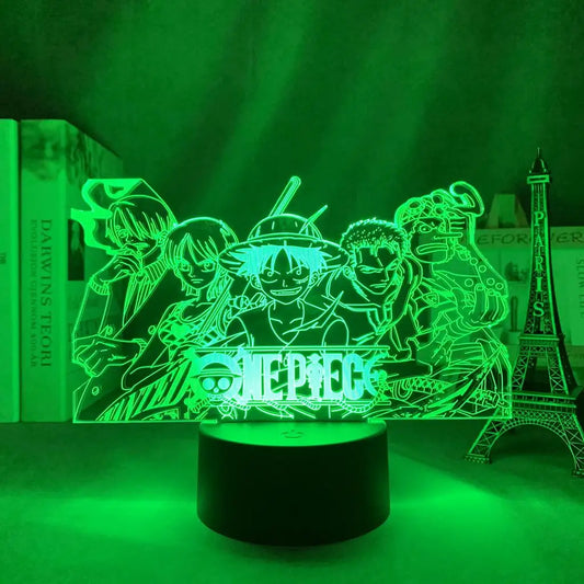 Lampka nocna LED One Piece – logo załogi Heart Pirates (niebieska)
