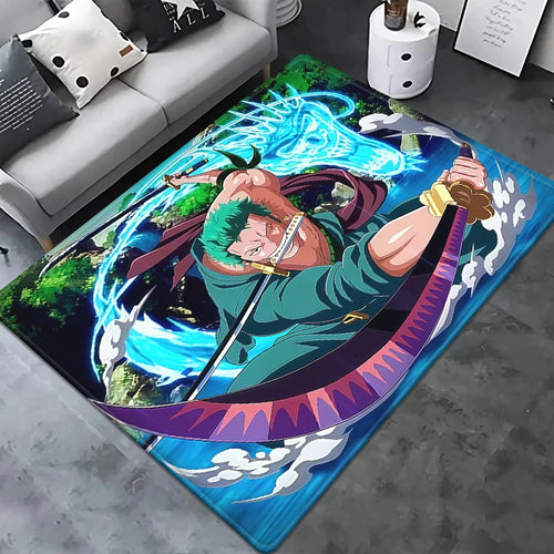 Dywan One Piece – Roronoa Zoro w walce (efekty zielonej aury)