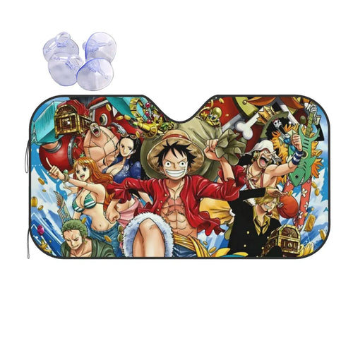 Samochodowa osłona przeciwsłoneczna One Piece – portret Brooka, Króla Dusz (szyba boczna)