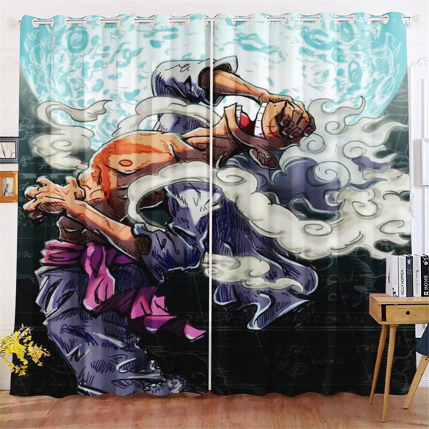Zasłona One Piece – walka Luffy’ego Gear 5 (efekty chmur)