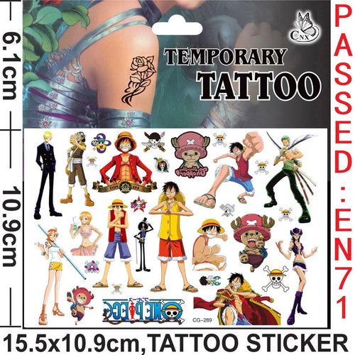 Arkusz tymczasowych tatuaży One Piece – postacie z arcu Wano