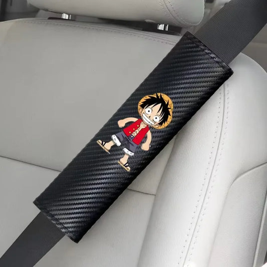 Osłony pasów bezpieczeństwa One Piece – design Monkeya D. Luffy’ego (skóra PU)