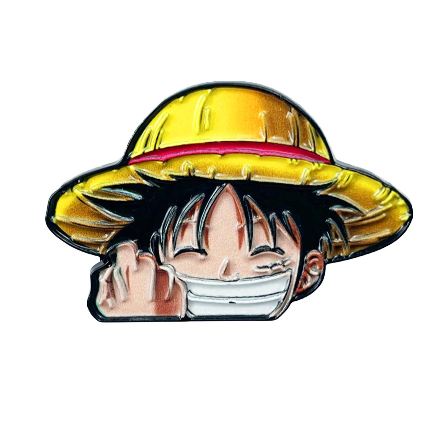 Przypinka One Piece – uśmiechnięty Monkey D. Luffy w kapeluszu