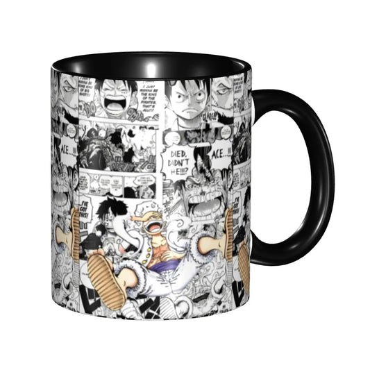Kubek One Piece – Czarno-biały kolaż plansz mangi