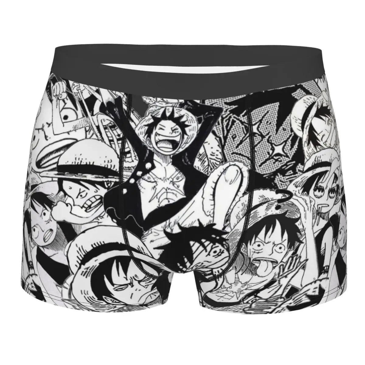 Bokserki One Piece – czarno-biały fanart postaci