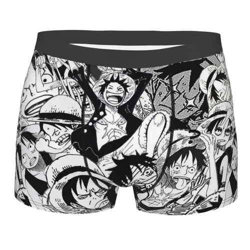 Bokserki One Piece – czarno-biały fanart postaci