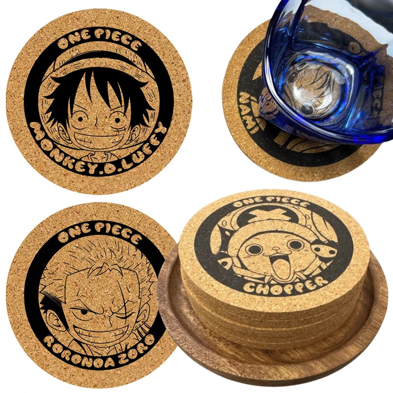 Podkładki pod szklanki One Piece – trio ASL (Ace, Sabo, Luffy), korek
