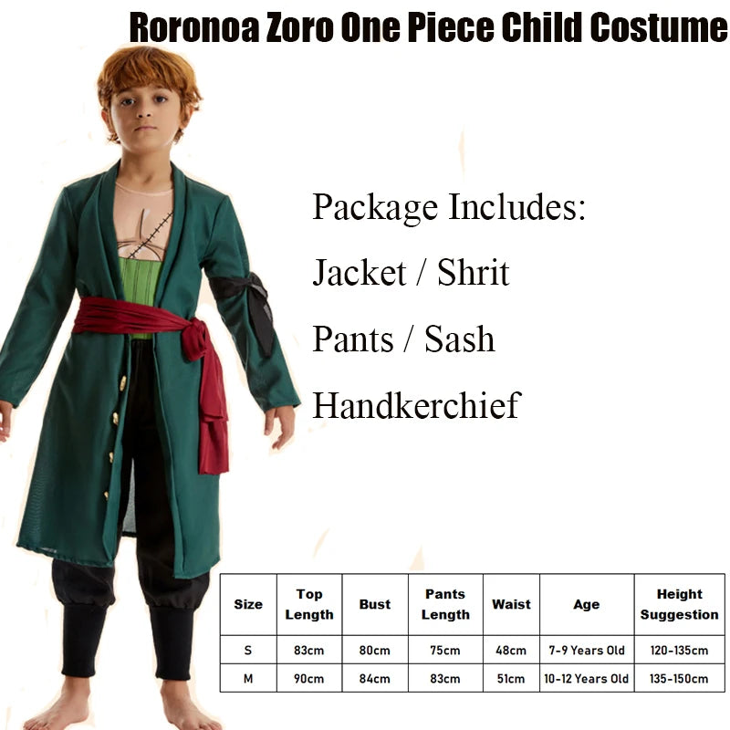 Przebranie One Piece – strój dziecięcy Roronoa Zoro (z akcesoriami)