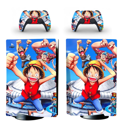 Naklejki na PS5 One Piece – Monkey D. Luffy w akcji i walce